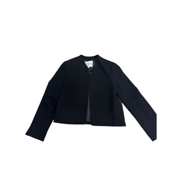 EUC Rachel Rachel Roy Women's Blazer Jacket Black Size 14 Collarless - Picture 3 of 8